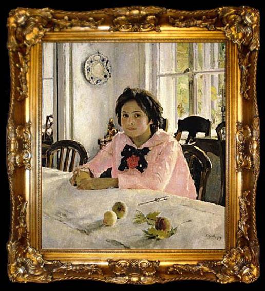 framed  Valentin Serov The girl with peaches  was the painting that inaugurated Russian Impressionism., ta009-2